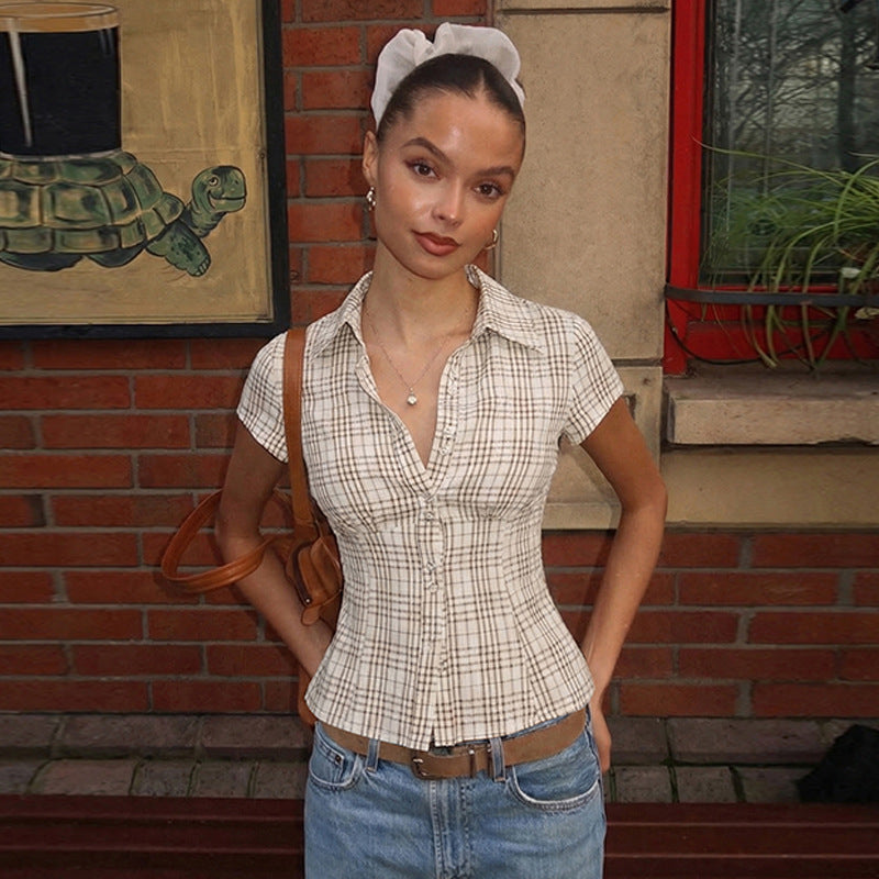 The Sienna Plaid Button-Front Top