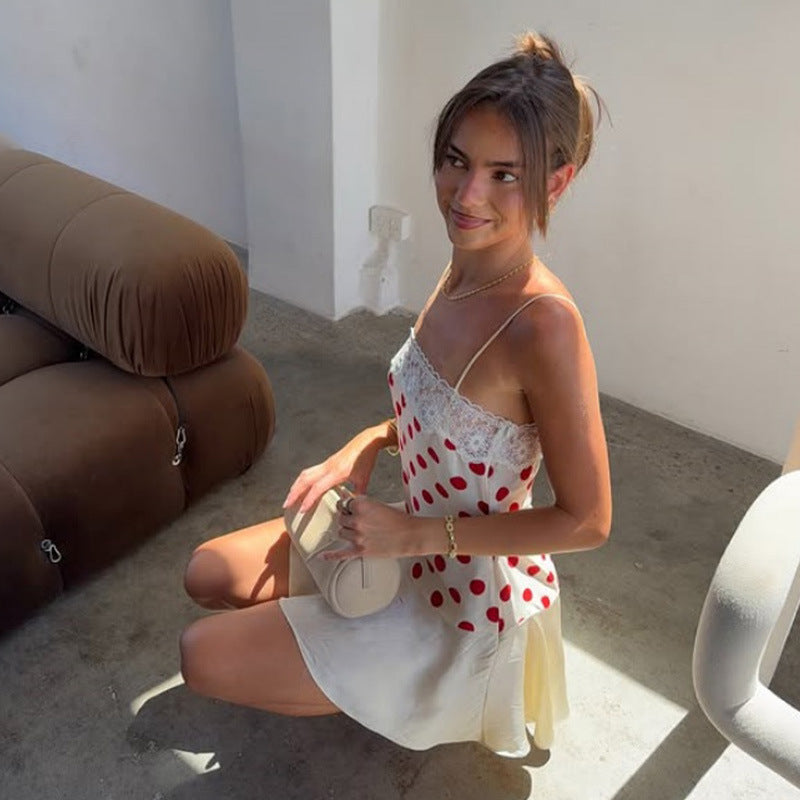 The Kemi Polka-Dot Off-Shoulder Mini Dress
