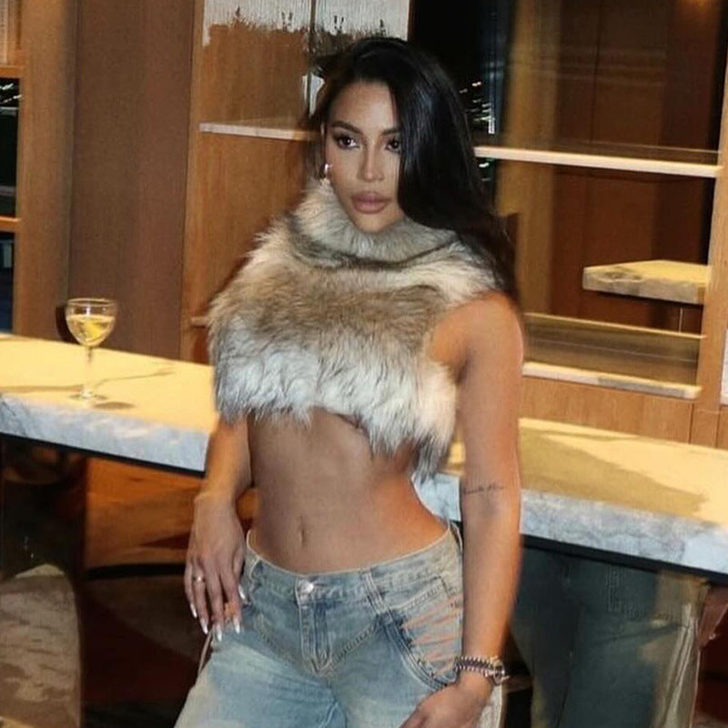 The Dalia Zip-Up Cropped Knit Vest