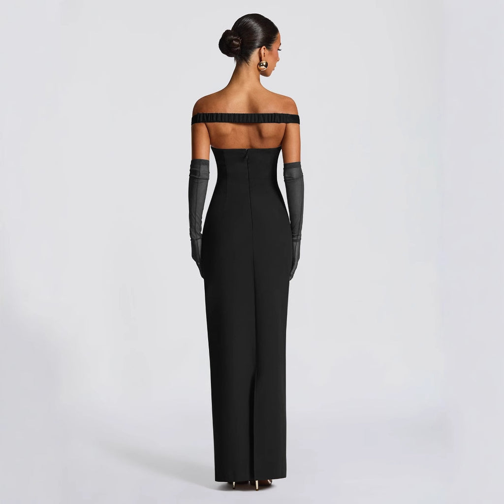 The Aziza Strapless Fitted Backless Dress