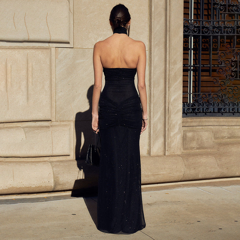 The Nayeli Backless Strapless Fishtail Maxi Dress