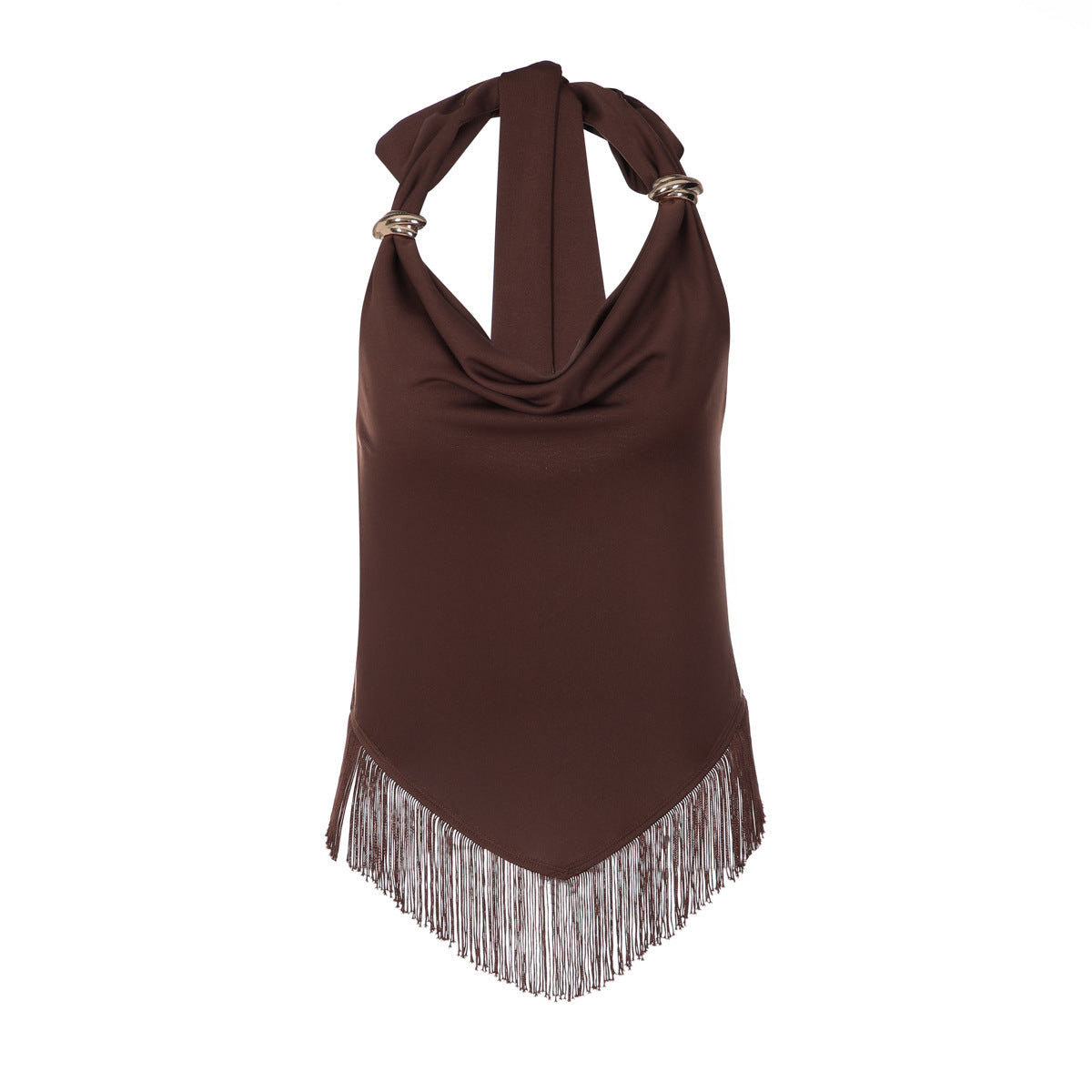 The Soraya Lace-Up Cowl-Neck Halter Top