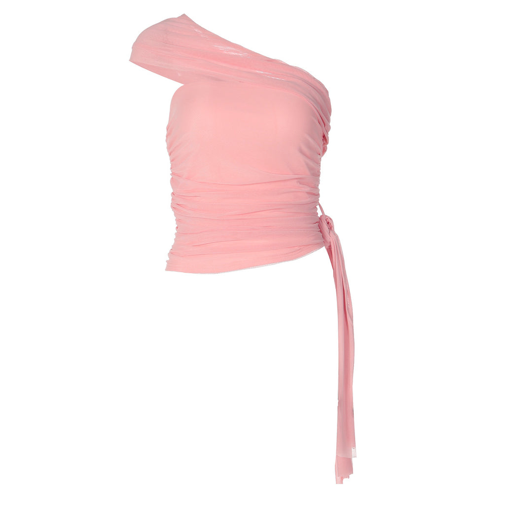 The Liora Ribbon-Detail One-Shoulder Top