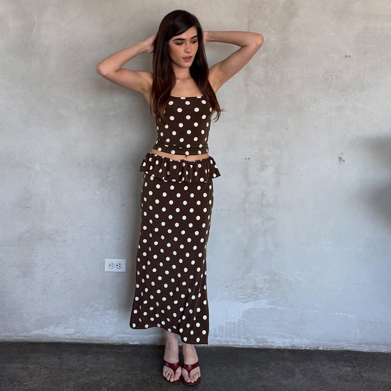 The Dahlia Polka-Dot Lace Skirt Set