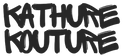 Kathure Kouture — original brush lettering, compact header wordmark.